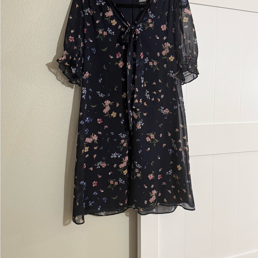 DKNY Navy Floral Dress